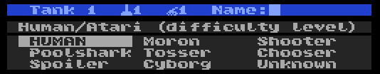 Ekran wyboru graczy i poziomu trudności.