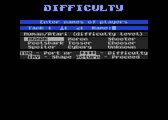 Name of players and game level screen.